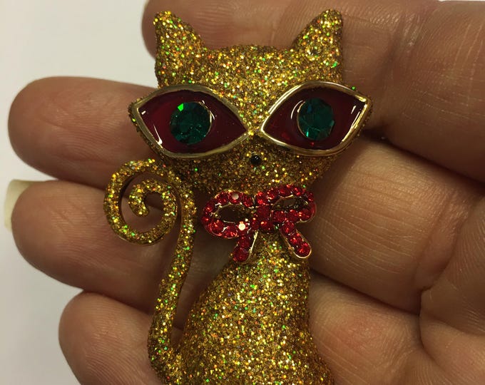 Cat Brooch, Vintage Cat Brooch, Butler and Wilson cat Brooch, Cat Jewellery, Rhinestone Cat, Butler and Wilson Jewellery, cat pin, divine.