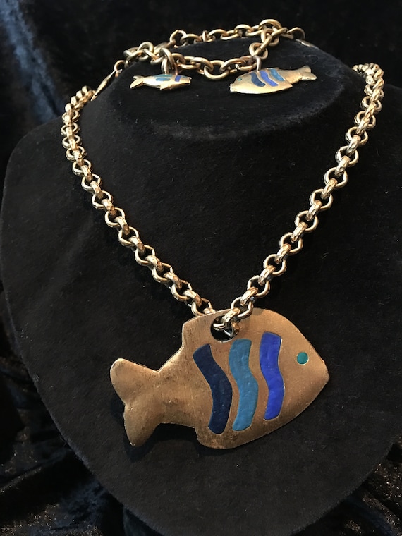 Vintage Fish Jewellery Set, Agatha Paris Set, Vin… - image 4