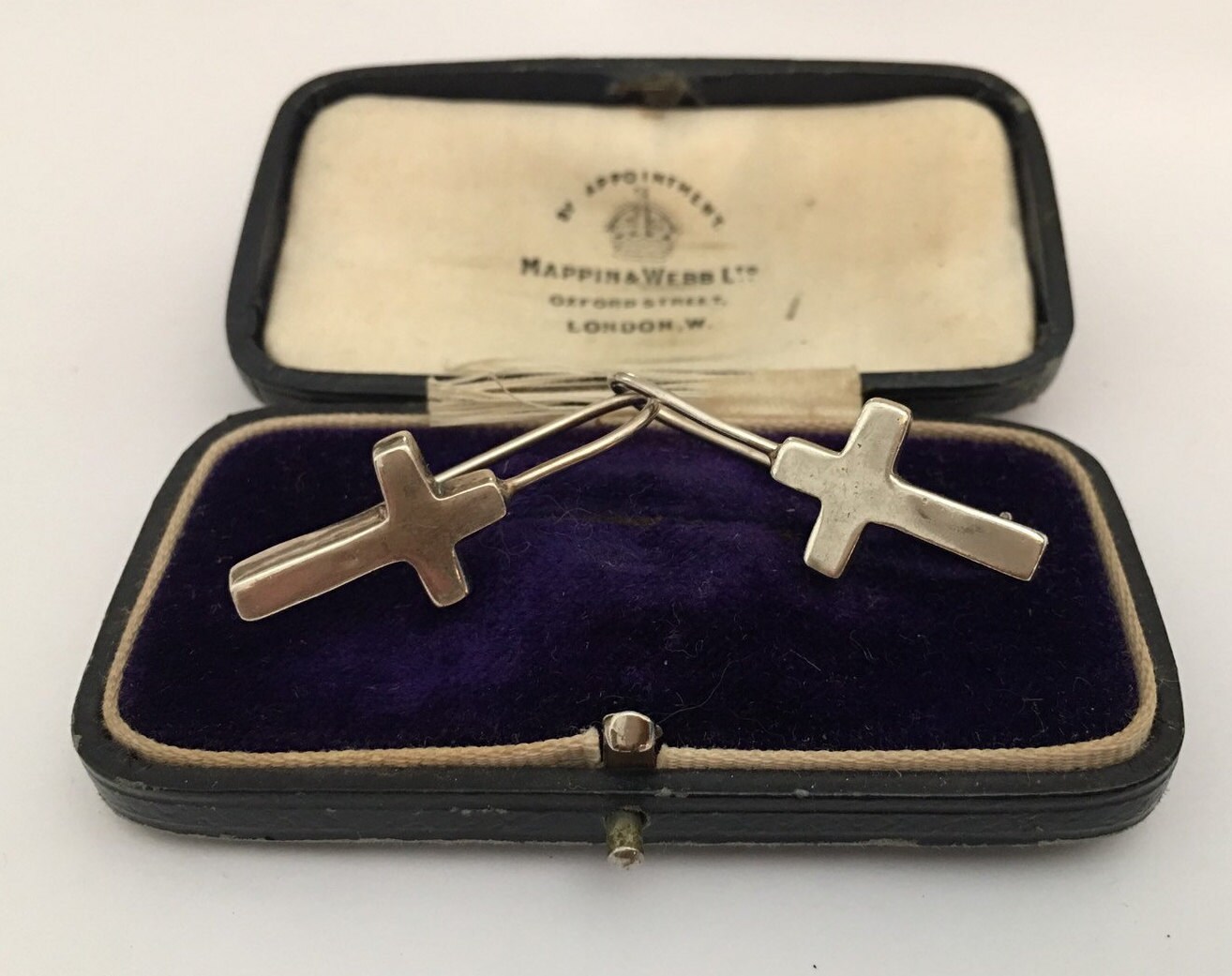 Vintage Cross Earrings, Vintage Religious Earrings, Silver Earrings