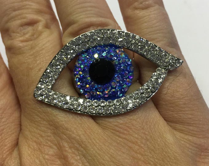 Vintage Eye Ring, Butler and Wilson Eye Jewellery, Eye design Ring,, fantastic rare ring