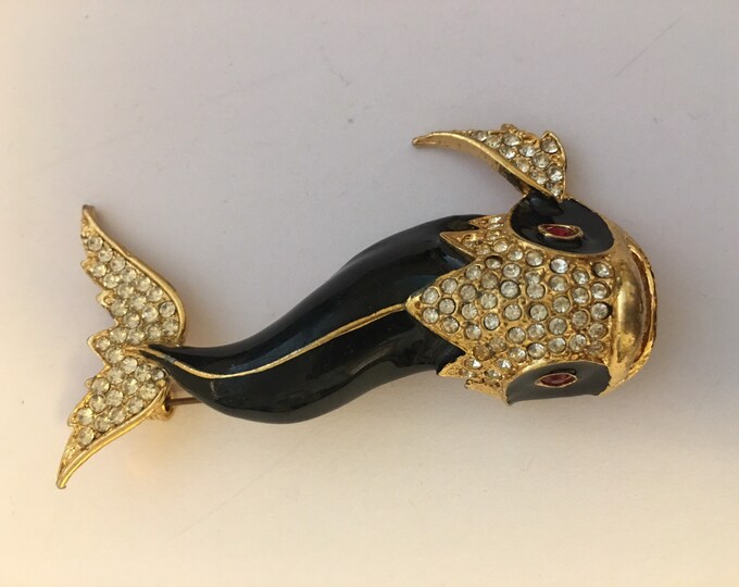 Vintage Fish brooch, fish brooch, costume fish brooch, gold fish brooch, fish pin, fish jewellery, fish design piece, fish pin, divine piece