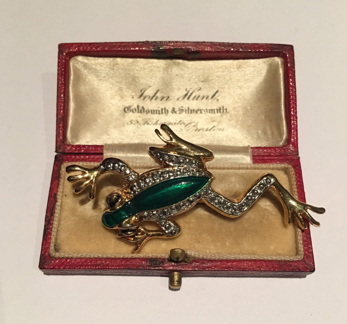 Vintage Frog Brooch, Gold Frog Brooch, Frog Jewellery, Large Frog Pin