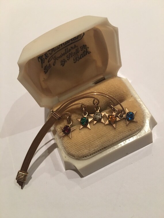 Vintage Brooch, Gold Star Spray Brooch, Vintage Je