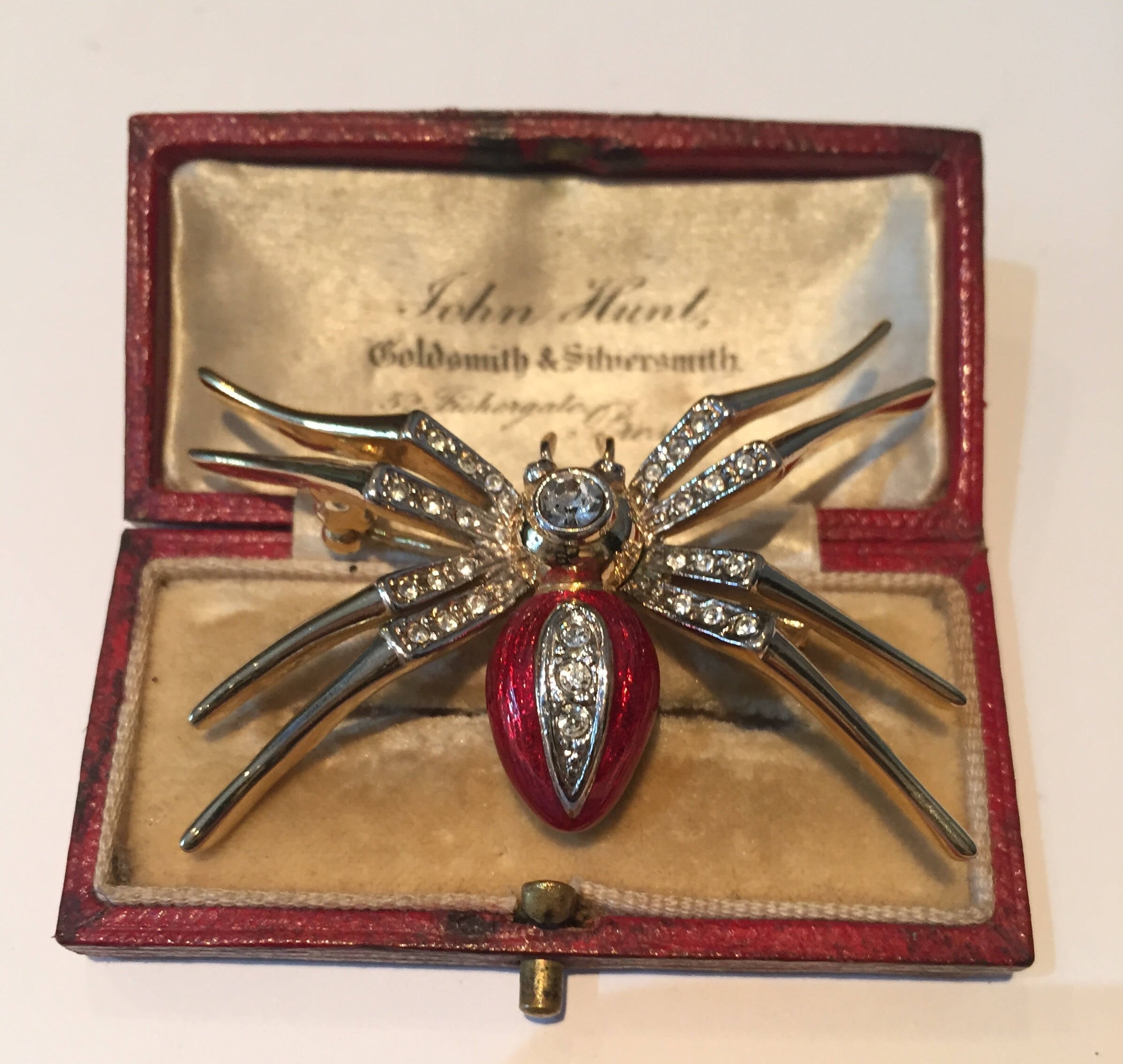 Spider Brooch, Vintage Spider Brooch, Cabouchon Spider Brooch
