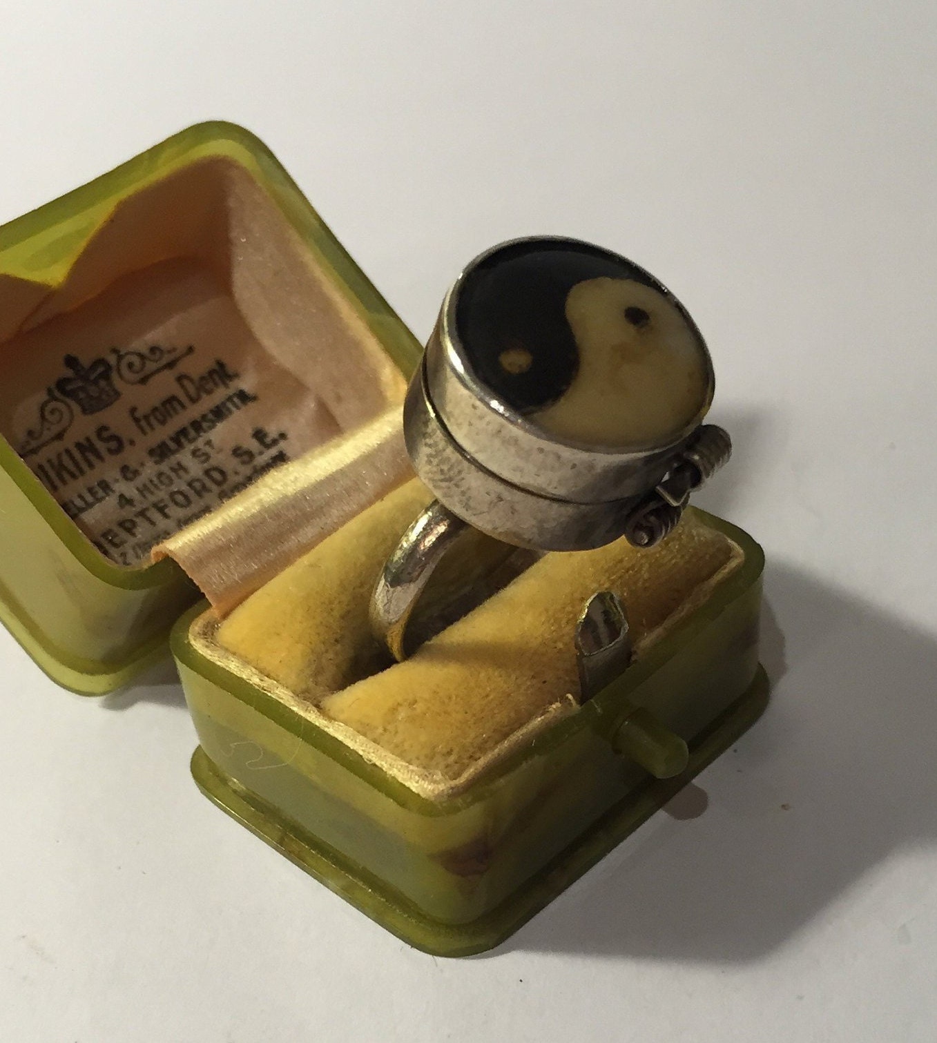 Vintage Poison Ring, Ying Yang Ring, Silver Poison Ring,Silver Locket