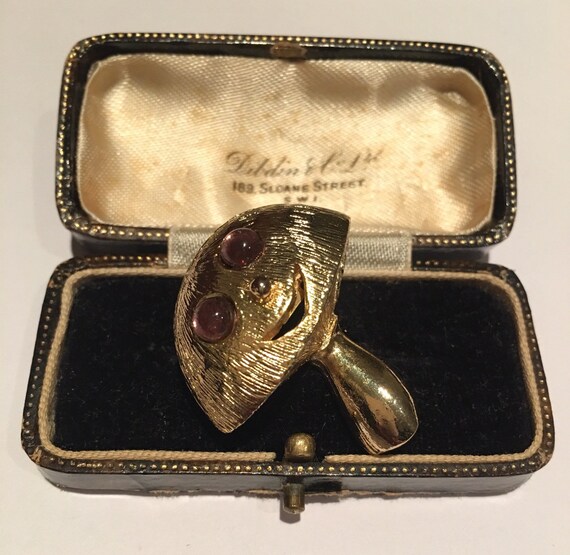 Vintage Mushroom Brooch, Mushroom Brooch, Gold Mus