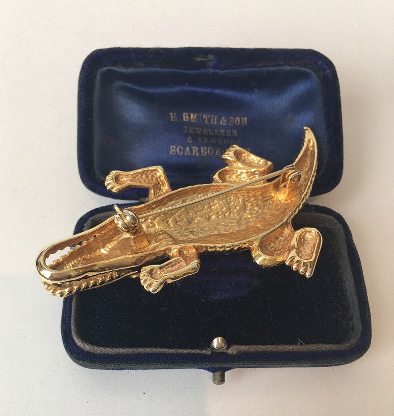 Animal pin Crocodile Jewellery Vintage Aligator Brooch Crocodile Jewelry Vintage Crocodile brooch Aligator Pin. Rhinestone Crocodile