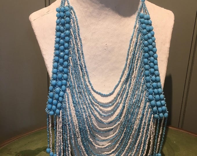 Vintage Costume Necklace,  Statement rare Jewellery, Summer statement piece.