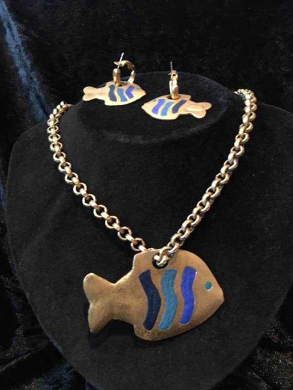 Vintage Fish Jewellery Set, Agatha Paris Set, Vin… - image 6