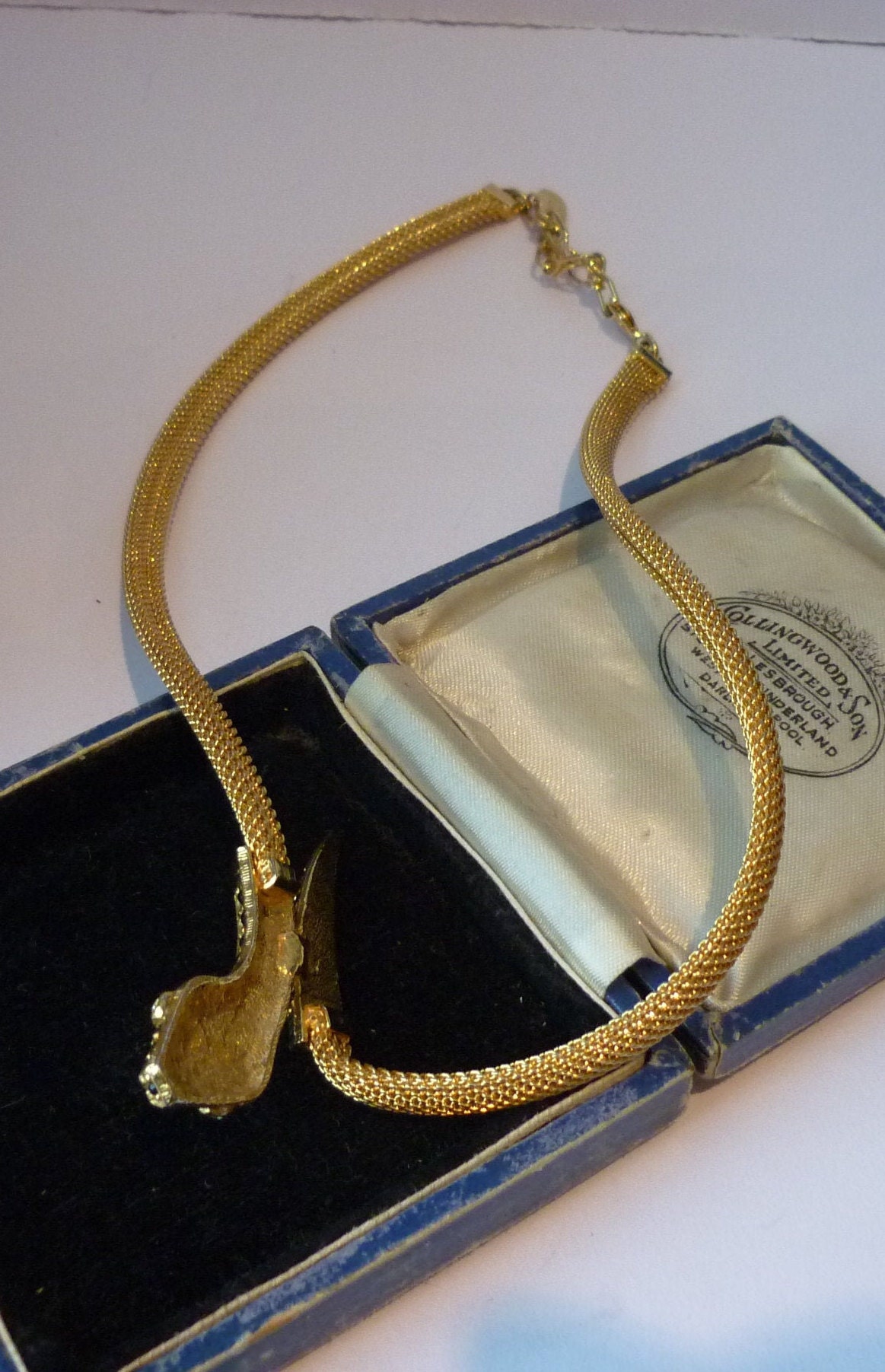 Vintage Snake Necklace, Snake Necklace, Gold Snake Necklace, Snake