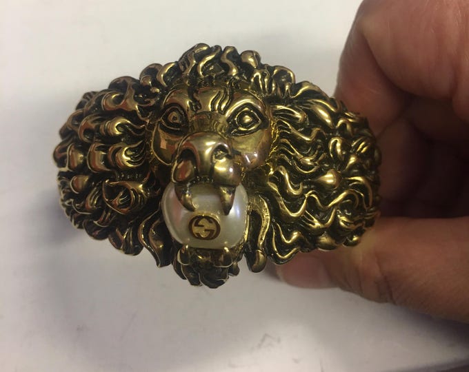 Vintage Lion Gucci Bracelet, Designer Lion Cuff, Gucci Bangle, Animal Bangle, Lion Jewellery, Exquisite rare piece.