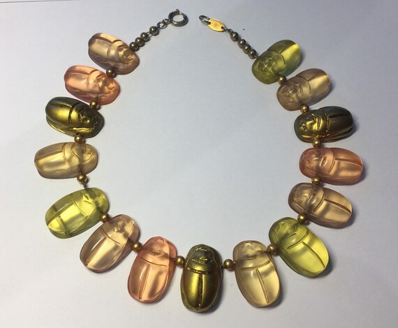 vintage scarab necklace