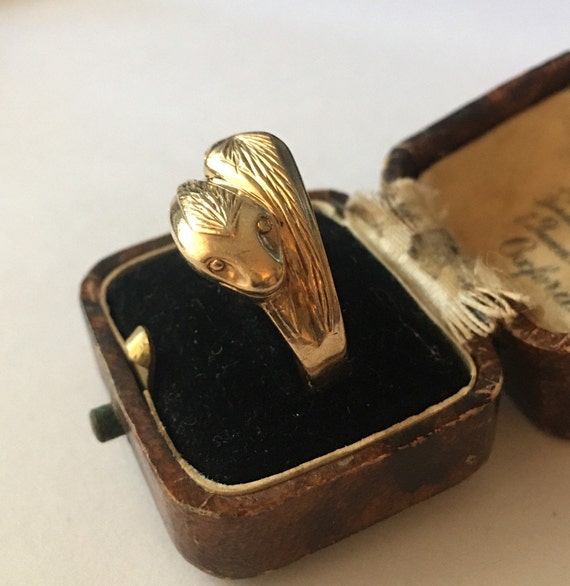 Vintage Snake Ring, Vintage Gold Snake Ring, 9 car