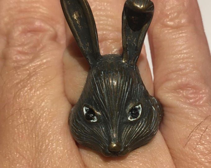 Vintage Rabbit Ring, Artisan Rabbit Ring, Bunny Ring, Rabbit Animal Ring, Rabbit Jewellery, divine ring