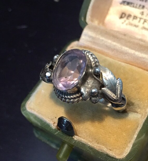 Vintage Amethyst Ring, Amethyst Ring, Silver Ring,