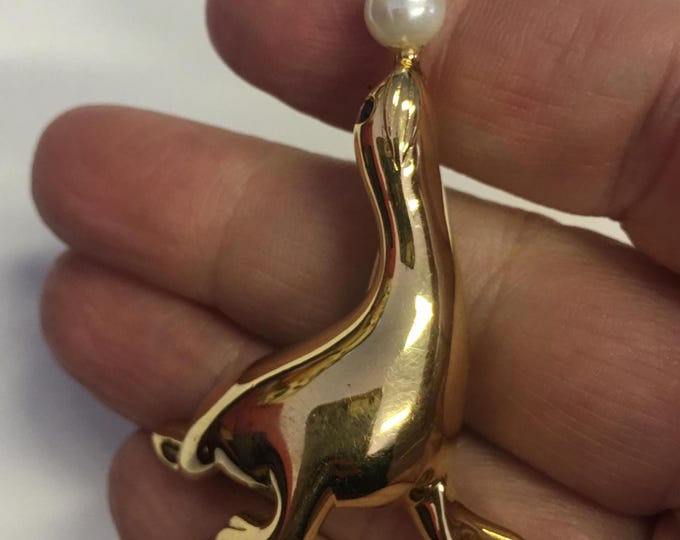 Vintage Seal Jewellery, Designer Seal Brooch, Vintage Seal brooch, vintage Seal Jewellery, Seal Pin