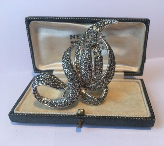 Vintage Brooch, Costume Brooch, Marcasite Brooch,