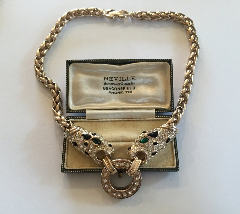 gold panther necklace Gold Panther Necklace divine piece. Panther Necklace Vintage Panther Necklace Panther Jewellery