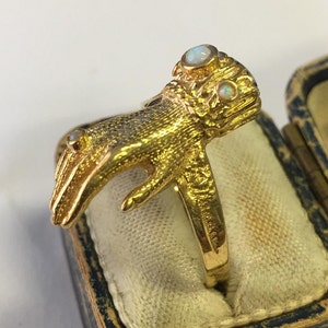 Vintage Fede Ring, Hand Ring, Sterling Silver Gilt Ring, Hand Jewellery, Vintage hand Ring, Vintage Jewellery, rare statement piece.