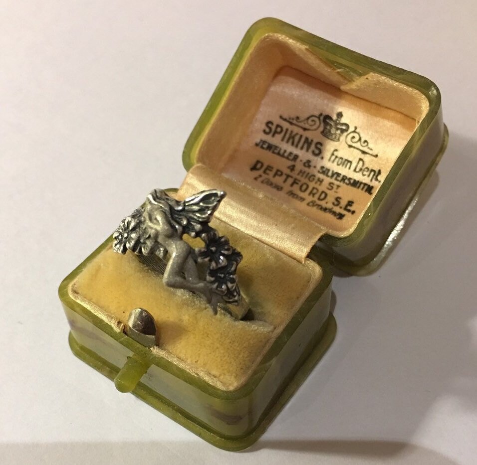 Vintage Goddess Ring, Vintage Silver Fairy Ring, Fairy Silver Ring