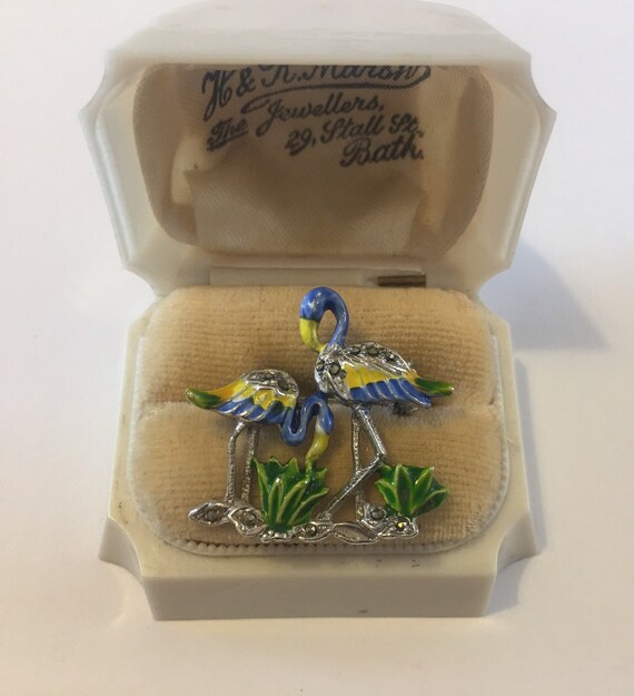 Vintage Flamingo Brooch, Flamingo Brooch, Enamel F