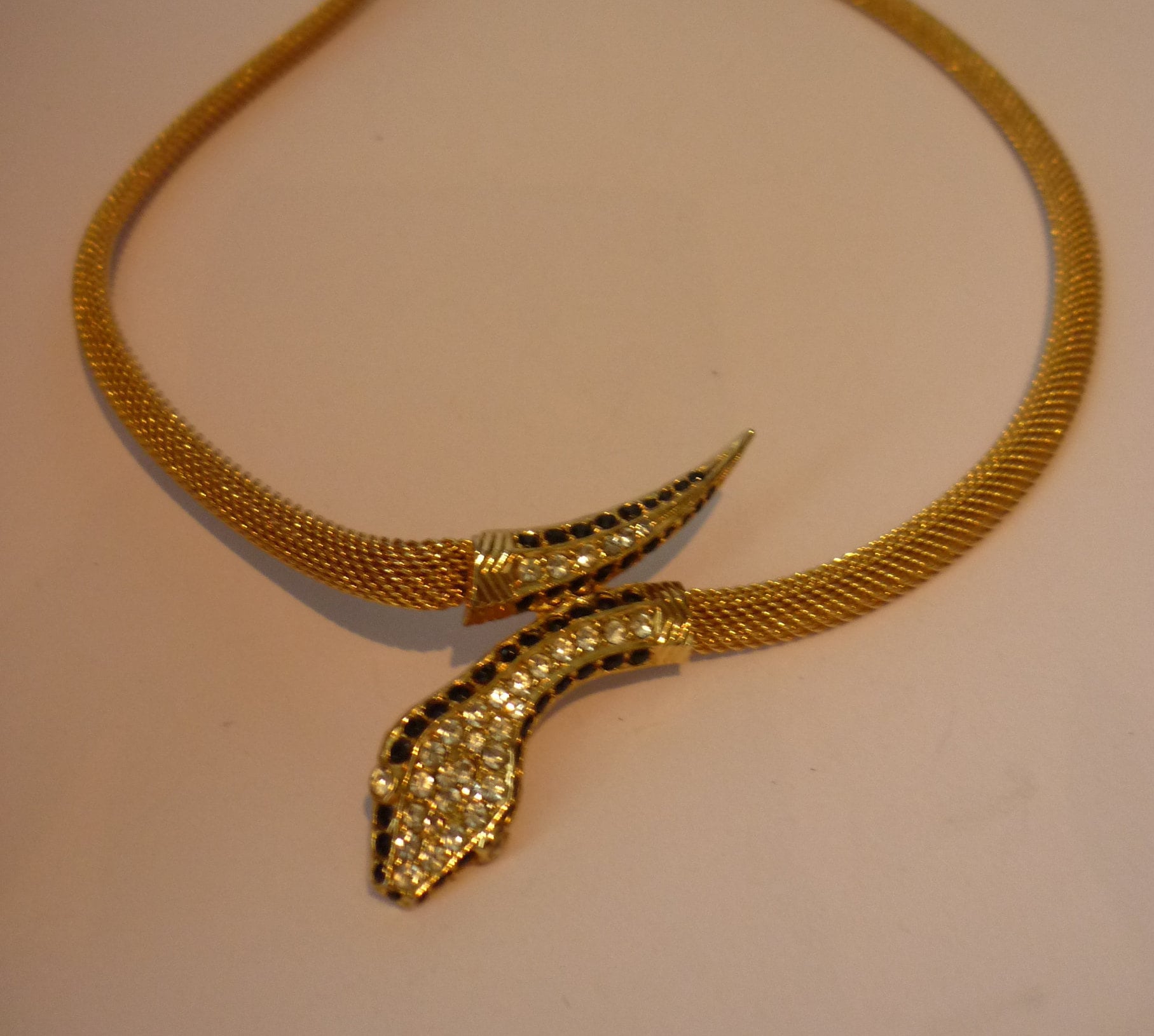Vintage Snake Necklace, Snake Necklace, Gold Snake Necklace, Snake