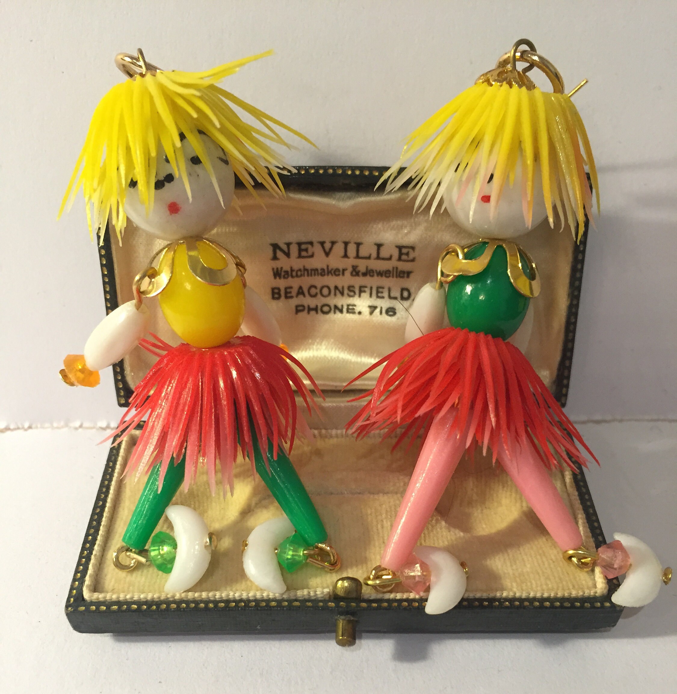 RESERVED Vintage Doll Earrings, Doll Earrings, Gold doll Earrings, Doll