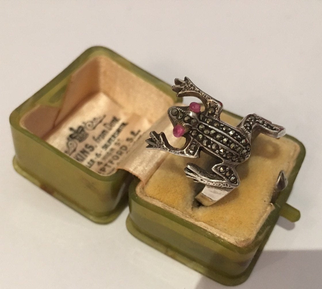 Vintage Frog Ring, Frog Ring, Silver Frog Ring, Sterling Silver frog