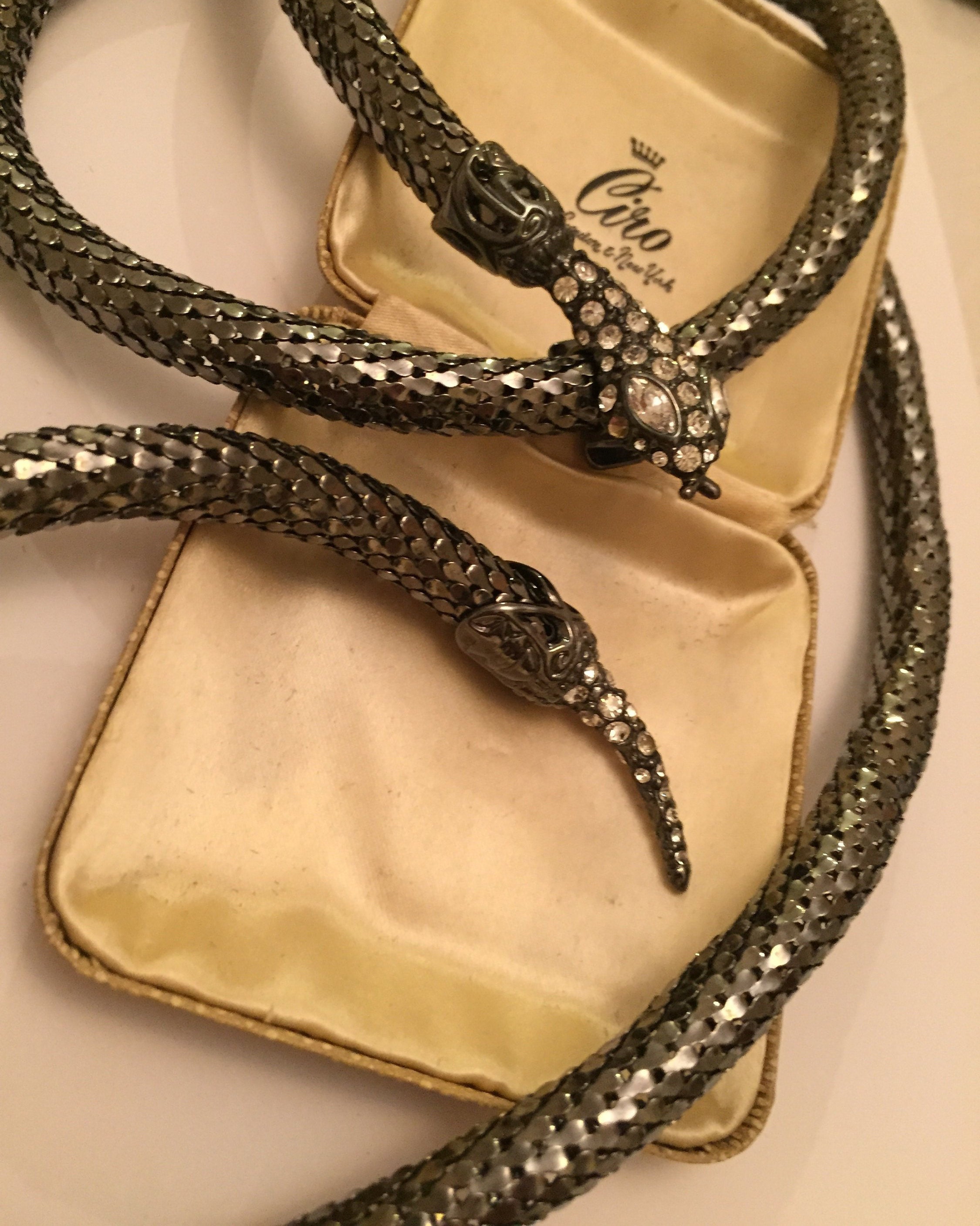 Vintage Snake Necklace, Gold Snake Necklace, Gold Snake Necklace, Snake