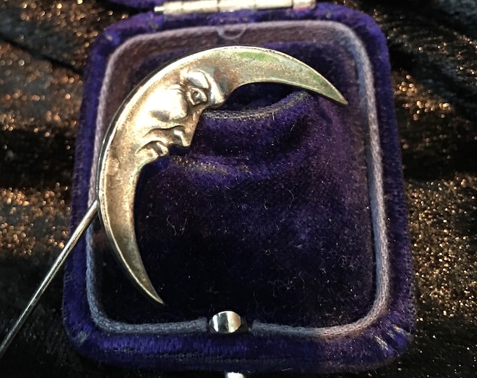 Vintage Moon Stick Pin, Vintage Stick Pin, Moon Jewellery, Astrological Jewellery, rare collector's piece