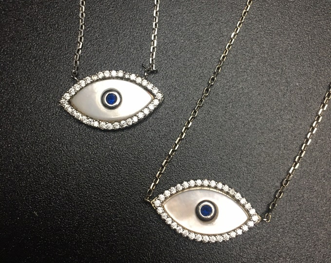 Vintage Eye Necklace and Bracelet, Sterling silver set, Eye Bracelet, Eye  Necklace, Eye Jewellery, Exquisite rare set.