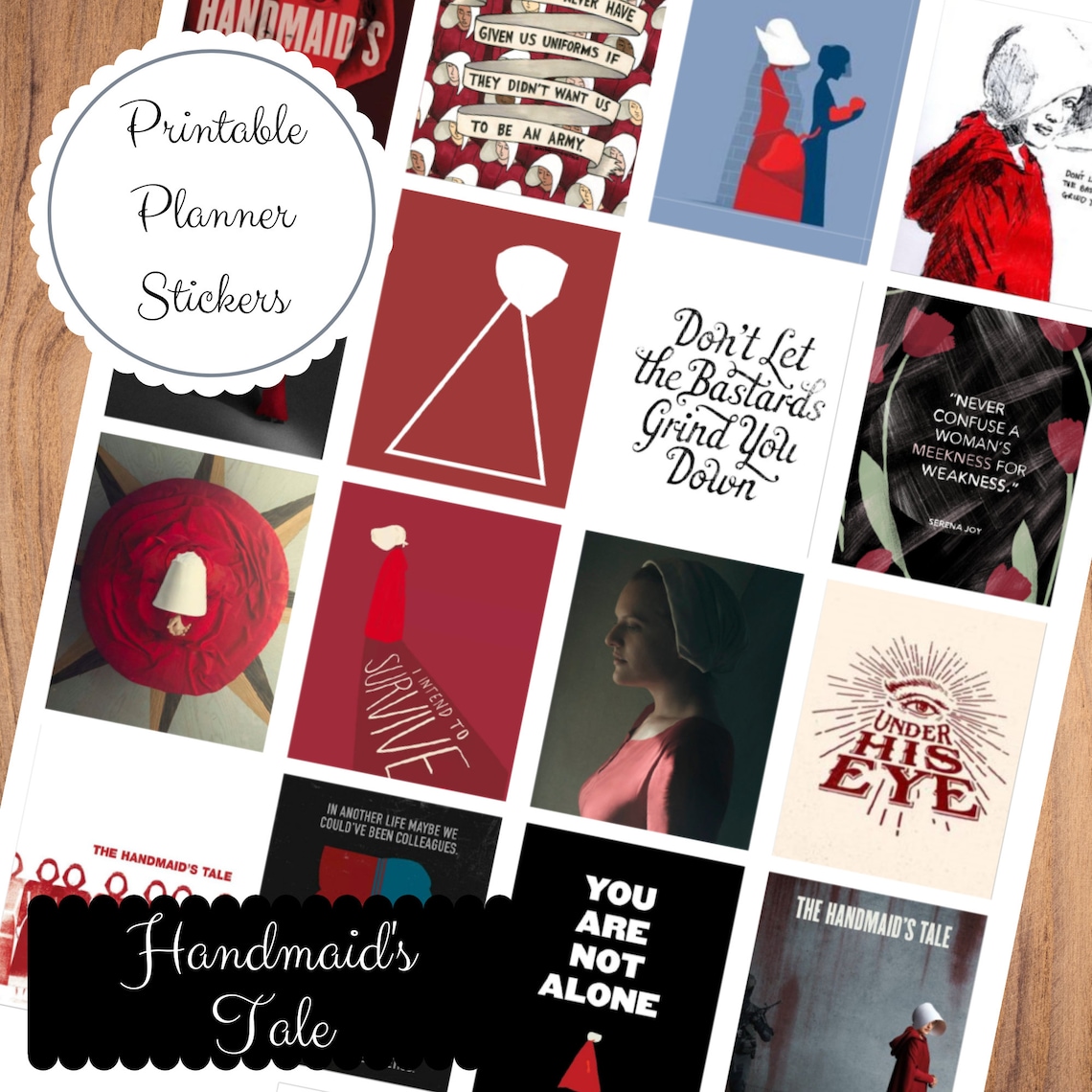 Printable Handmaid's Tale Stickers for Planners - Etsy