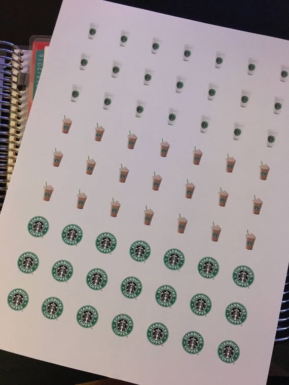 Printable Starbucks Stickers for Planners Etsy