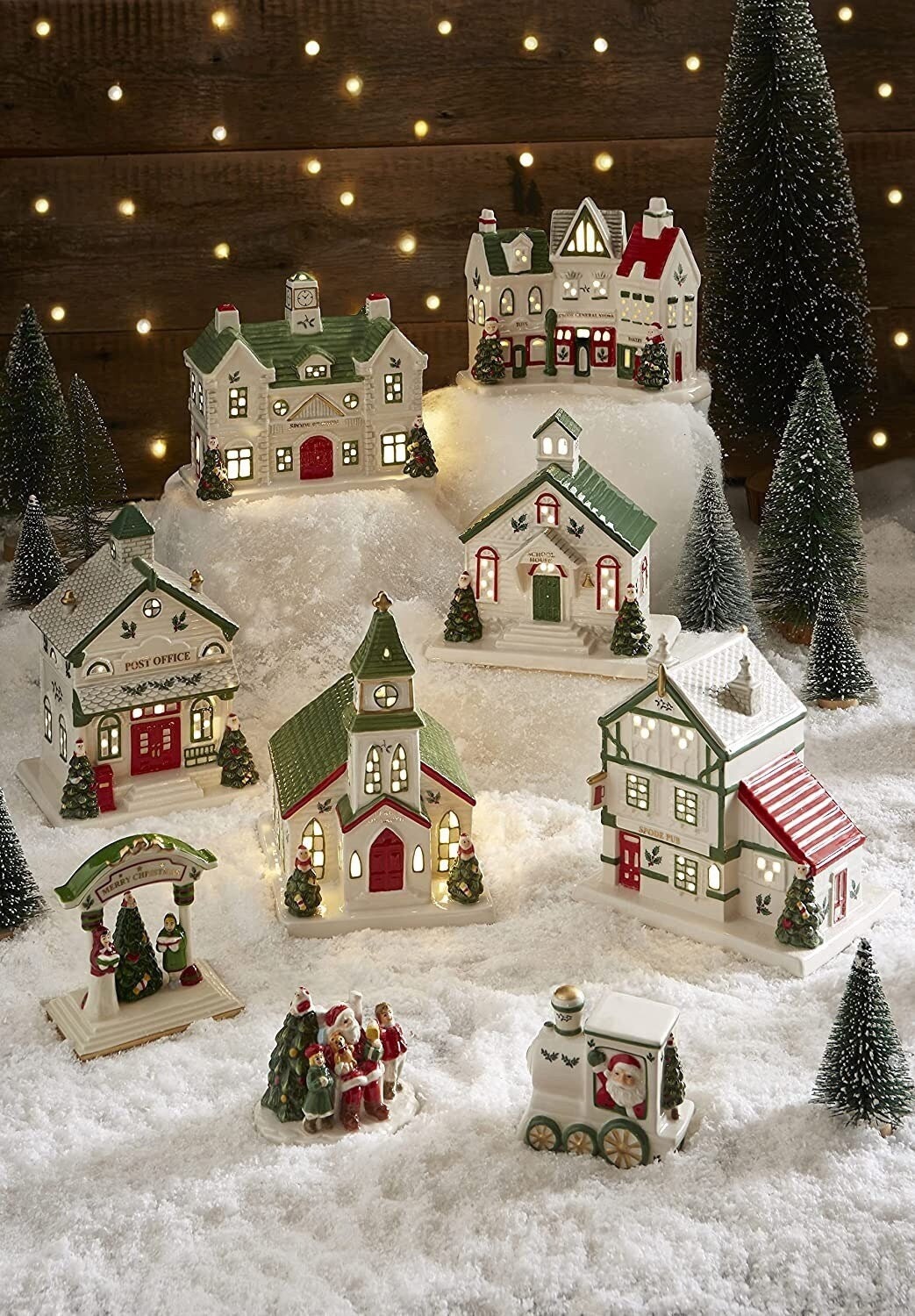 Christmas Scene Village Houses,led Lighted Christmas Buildings