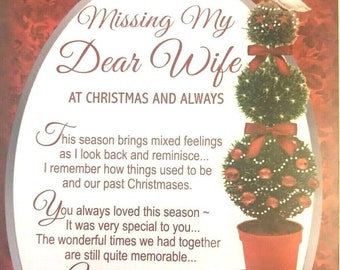 Graveside Memorial Card - Missing My Dear Wife at Christmas