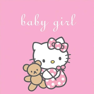Hello Kitty Babies - Bébé fille - Carte de naissance vierge