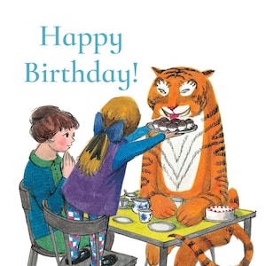 Le tigre qui est venu prendre le thé - Gâteaux de joyeux anniversaire - Carte de voeux vierge