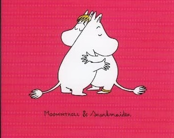 Moomin Maiden and Troll Cuddles -  Blank Birthday / Valentine's Day Card