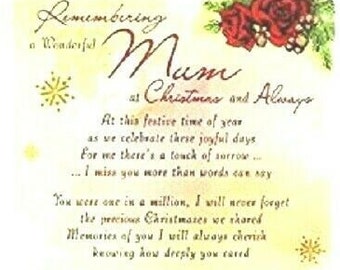 Graveside Memorial Card - Loving Memory of Wonderful Mum at Christmas