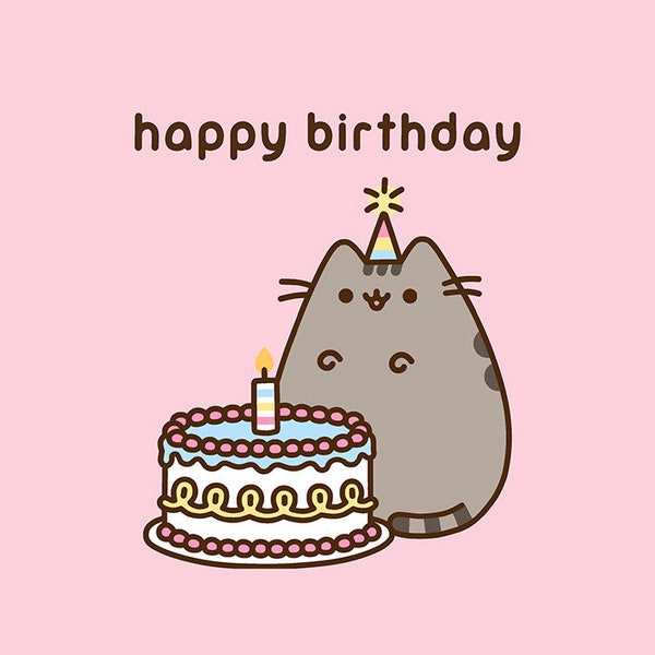 Pusheen Printable Birthday Card - Etsy