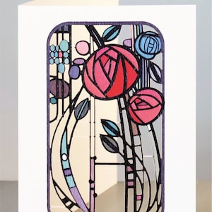 Laser Cut Luxury Blank Birthday / All OccasionCard ~ Charles Rennie Mackintosh Art - Choice of 4