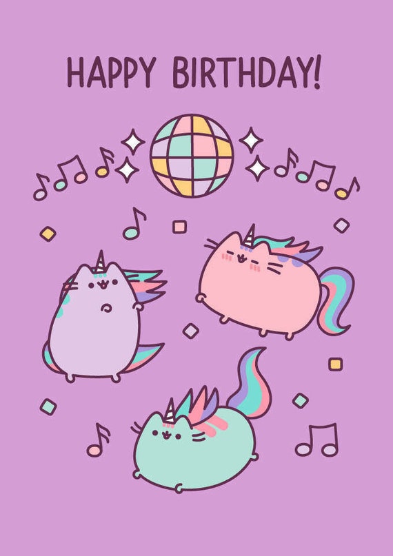Pusheen the Cat Blank Birthday Card 