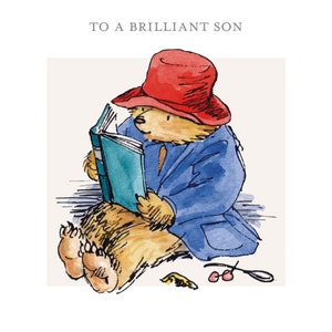 Paddington Bear Reading Greeting Card Choose Son, Grandson, Bear-illiant, Blank image 4