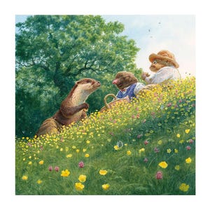 Vent dans les saules - Pique-nique avec une loutre - Chris Dunn - Carte toutes occasions vierge