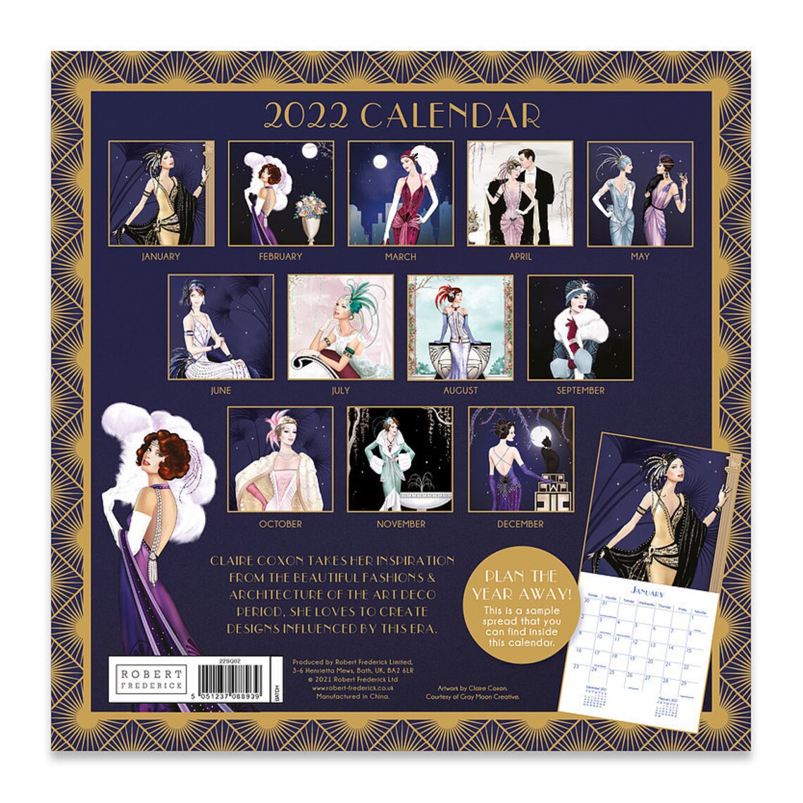 Art Deco Claire Coxon 2022 Square Wall Calendar Etsy art-deco-claire-coxon-2022-square-wall-calendar-etsy