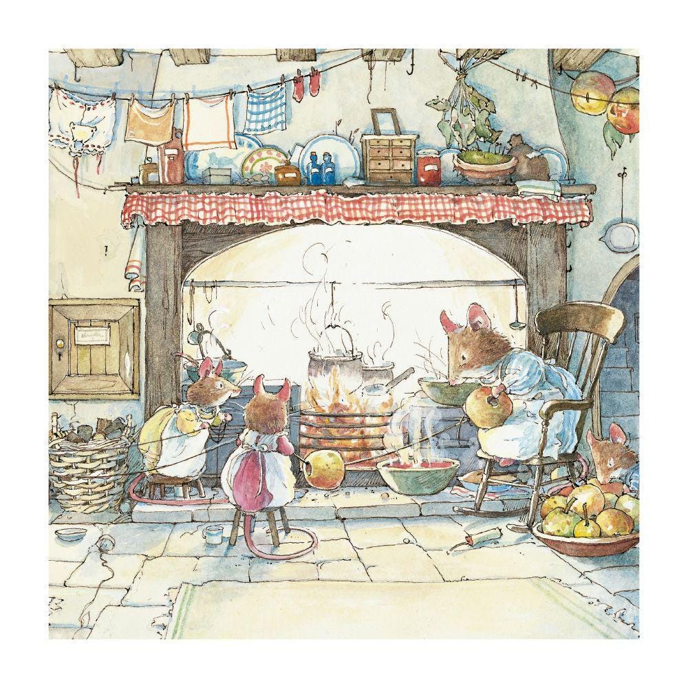レア♪LAKELAND STUDIOS　Brambly Hedge Brambly Hedge Vintage Print: Jill Barklem Mice Outing, 1999