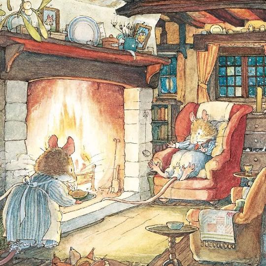 Brambly Hedge - Keeping Warm by the Fire - Pack of 8 Christmas