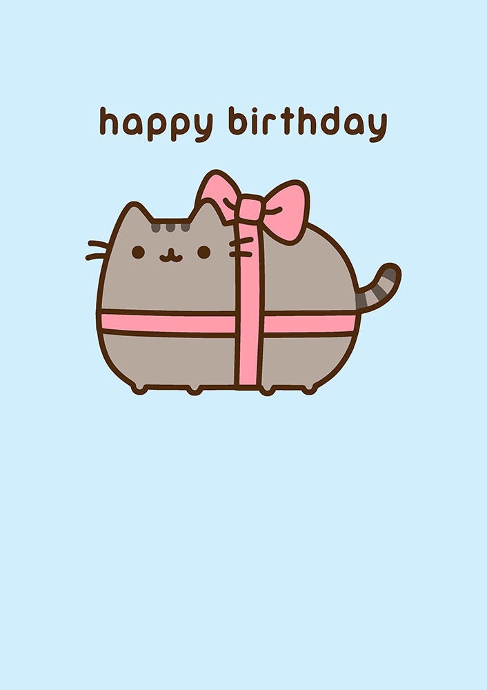 Pusheen the Cat Birthday Gift Blank Birthday Card - Etsy
