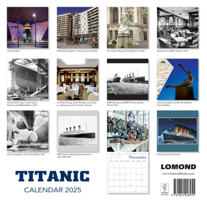 Titanic 2025 Wall Calendar Etsy
