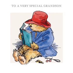 Paddington Bear Reading Greeting Card Choose Son, Grandson, Bear-illiant, Blank image 3